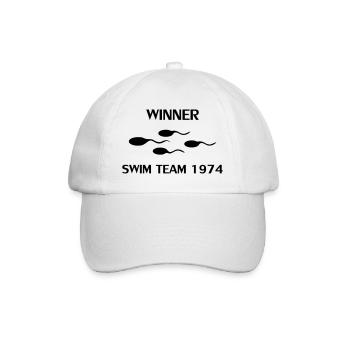 winner swim team 1974 - Baseball Cap - white/white - Front