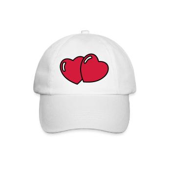 herzen - Baseballkappe - Weiß/Weiß - Vorne