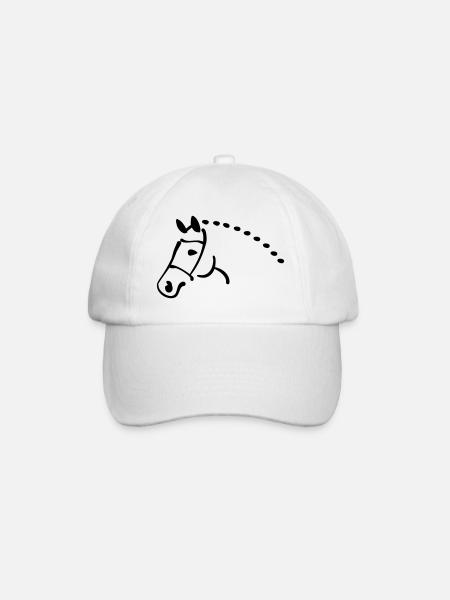 Pferd - Baseballkappe - Weiß/Weiß