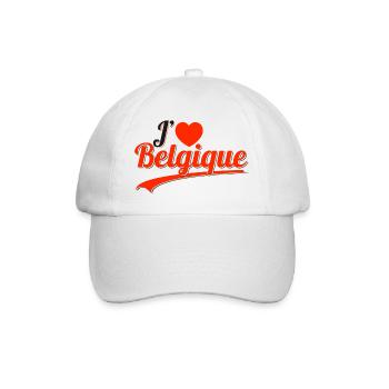 j'aime Belgique - I love belgium - Casquette classique - blanc/blanc - Devant
