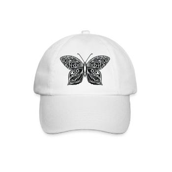 Schmetterling - Baseballkappe - Weiß/Weiß - Vorne