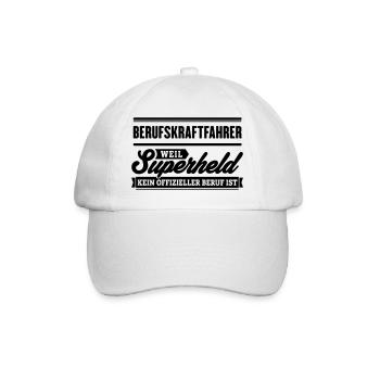 Superheld Berufskraftfahrer - Baseballkappe - Weiß/Weiß - Vorne