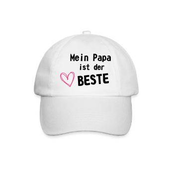 Papa ist der Beste - Baseballkappe - Weiß/Weiß - Vorne