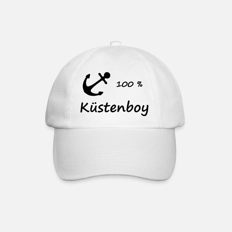 100 % Küstenboy - Baseballkappe - Weiß/Weiß