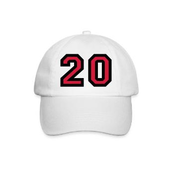 Le numéro 20 - nombre de vingt - Casquette classique - blanc/blanc - Devant