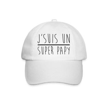 j'suis un super papy , cadeau grand-père - Casquette classique - blanc/blanc - Devant