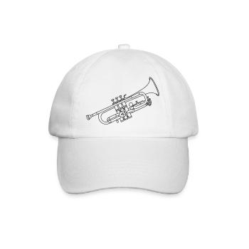 Trumpet brass instrument - Baseball Cap - white/white - Front