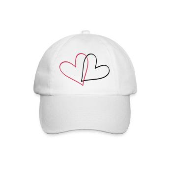 Herzen Herz Geschenkidee Partnerlook - Baseballkappe - Weiß/Weiß - Vorne