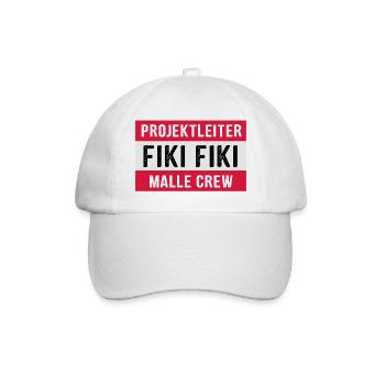 Projektleiter Fiki Fiki Malle Crew - Party feiern - Baseballkappe - Weiß/Weiß - Vorne