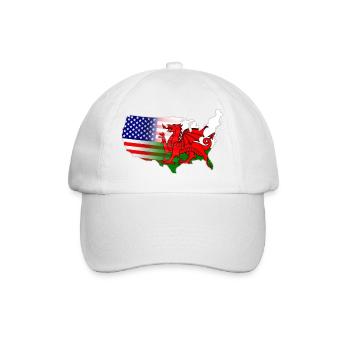 American Welsh Flag - Baseball Cap - white/white - Front
