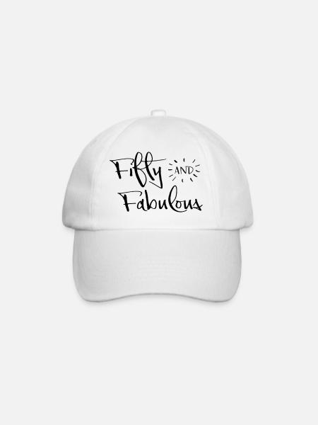 2541614 134099010 50th birthday - Baseball Cap - white/white