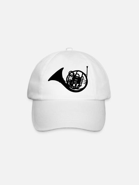 Horn Musikinstrument - Baseballkappe - Weiß/Weiß
