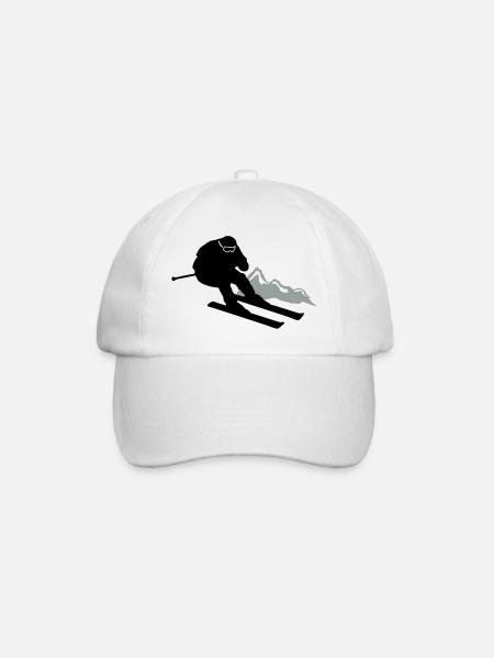 skier ski - Baseballkappe - Weiß/Weiß