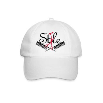 Style vom Frisör / hair style (2c) - Baseballkappe - Weiß/Weiß - Vorne