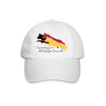 Langhaar schäferhund - Baseballkappe - Weiß/Weiß - Vorne