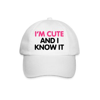 I'm cute and i know it - Casquette classique - blanc/blanc - Devant