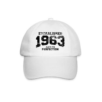 established 1963 - aged to perfection - Baseballkappe - Weiß/Weiß - Vorne