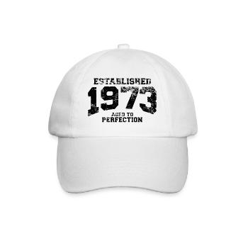 established 1973 - aged to perfection - Baseballkappe - Weiß/Weiß - Vorne