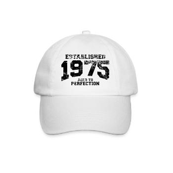 established 1975 - aged to perfection - Baseballkappe - Weiß/Weiß - Vorne