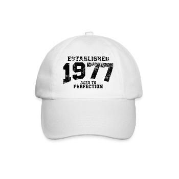 established 1977 - aged to perfection - Baseballkappe - Weiß/Weiß - Vorne
