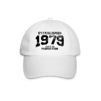 established 1979 - aged to perfection - Baseballkappe - Weiß/Weiß - Vorne