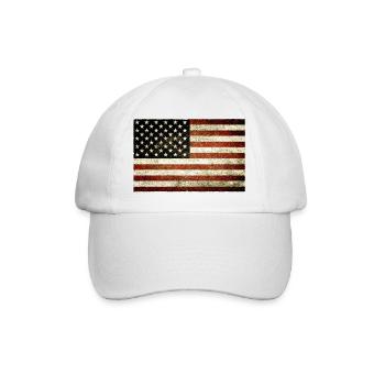 USA drapeau bannière drapeau drapeau à l'ancienne - Casquette classique - blanc/blanc - Devant