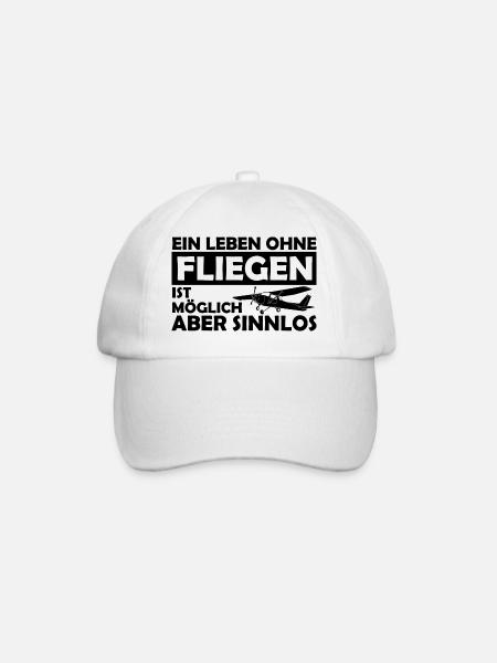 Motorflieger Pilot lustig Geschenk Spruch schwarz - Baseballkappe - Weiß/Weiß