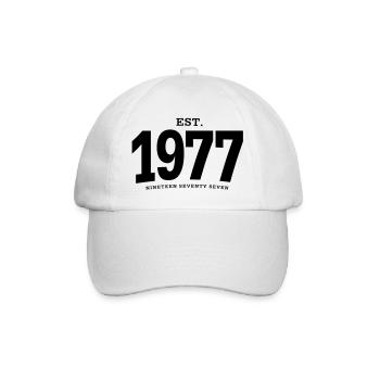 EST. 1977 Nineteen Seventy Seven - Baseballkappe - Weiß/Weiß - Vorne