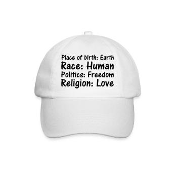 Place of birth Race Politics Religion - Baseball Cap - white/white - Front