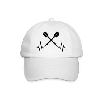 logo cool frequenz herzschlag puls text spielen da - Baseballkappe - Weiß/Weiß - Vorne