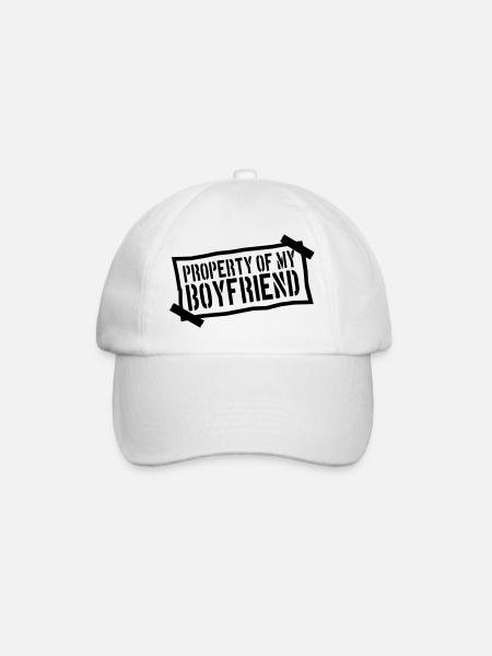 note paper stuck on paper Property of my boyfr - Baseball Cap - white/white