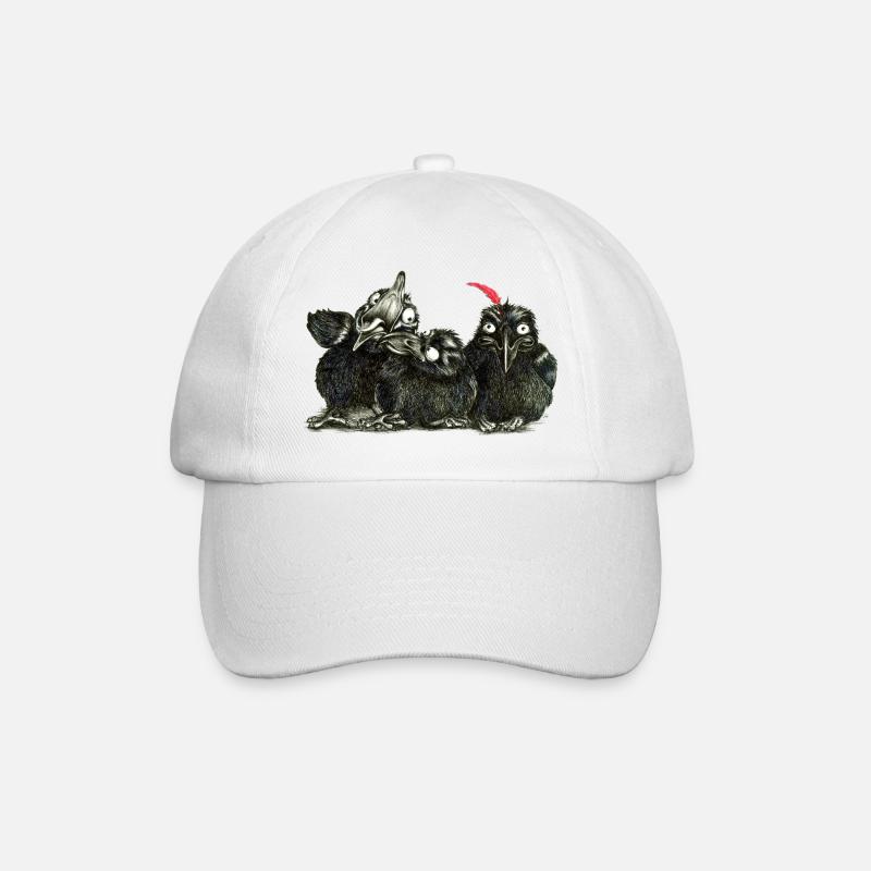 trois jeunes kraehen effrontés - Casquette classique - blanc/blanc
