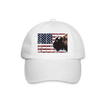 Buffalo - USA Flagge - Baseballkappe - Weiß/Weiß - Vorne