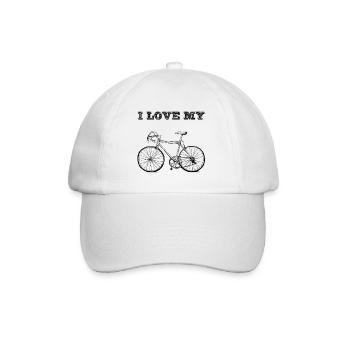 I love my bike - Baseballkappe - Weiß/Weiß - Vorne