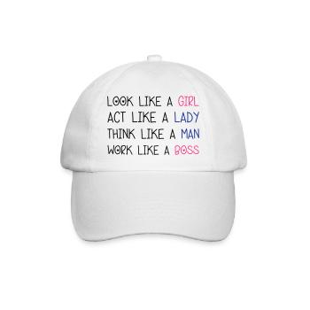 Look Like A Girl - Baseball Cap - white/white - Front