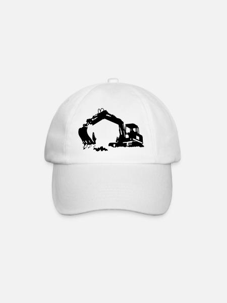 Bagger - Baseballkappe - Weiß/Weiß