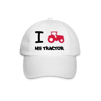 i_love_my_tractor - Baseballkappe - Weiß/Weiß - Vorne
