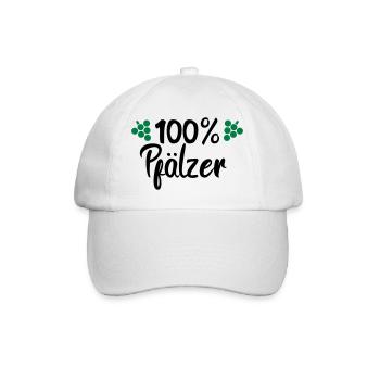100% Pfälzer - Baseballkappe - Weiß/Weiß - Vorne