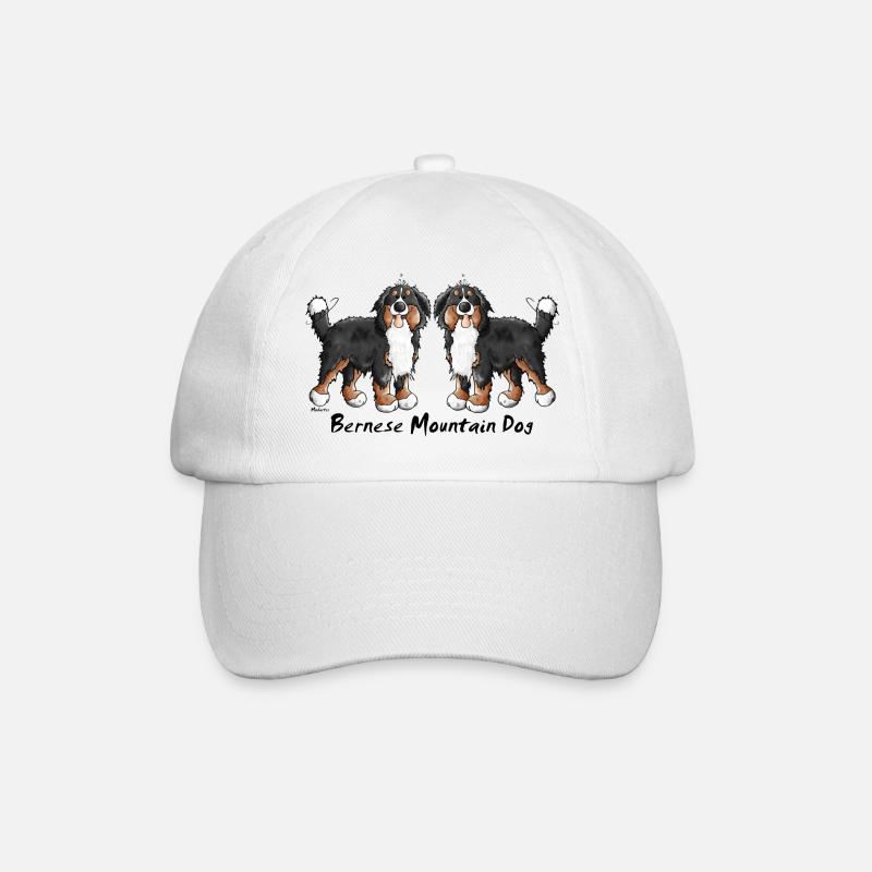 Berner Sennenhund Duo - Hund - Baseballkappe - Weiß/Weiß