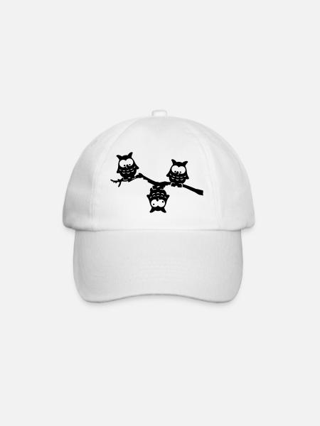 Hiboux rigolos branche down hibou fou - Casquette classique - blanc/blanc
