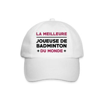 Badminton / Badiste / Tennis / Raquette / Sport - Casquette classique - blanc/blanc - Devant