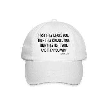 Zitat / Liebe / Leben / Glück / Philosophie - Baseballkappe - Weiß/Weiß - Vorne