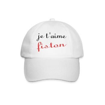 Je t'aime fiston - Baseball Cap - white/white - Front
