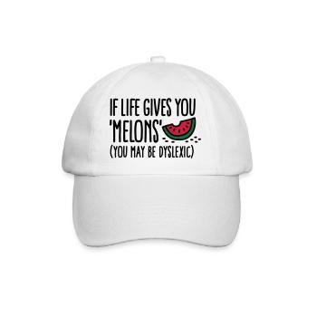 If live gives you melons, you may be dyslexic - Baseball Cap - white/white - Front