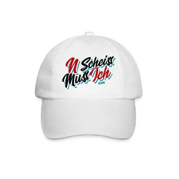 N Scheiss Muss Ich HARIZ Sprüche Lustig Witzig - Baseballkappe - Weiß/Weiß - Vorne