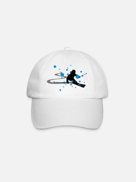 Winter - Skifahrer - Baseballkappe - Weiß/Weiß