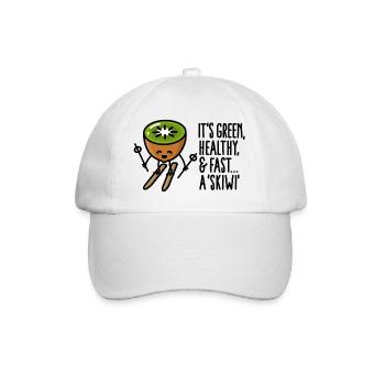 It's green healthy and fast: a skiwi - Ski kiwi - Casquette classique - blanc/blanc - Devant