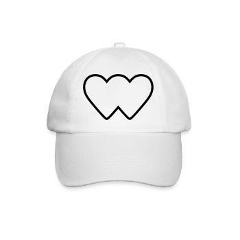 Herz doppelt Verbundenheit Icon Kontur - Baseballkappe - Weiß/Weiß - Vorne