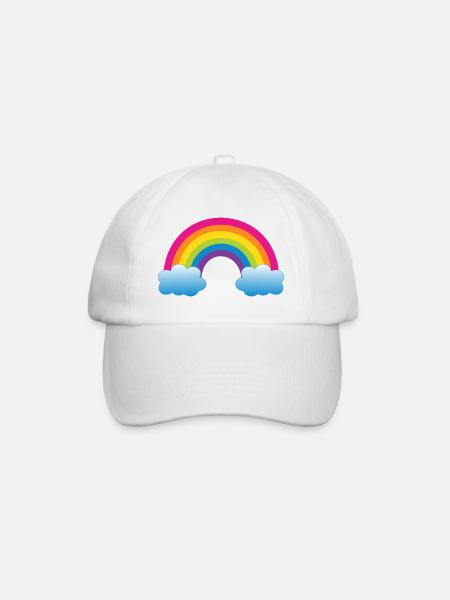 Regenbogen - Baseballkappe - Weiß/Weiß