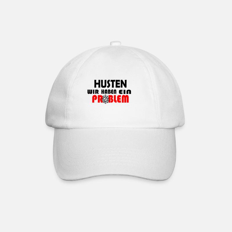 HUSTEN WIR HABEN EIN PROBLEM - Baseballkappe - Weiß/Weiß